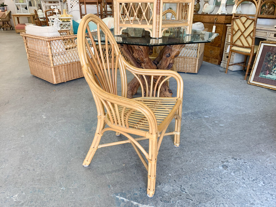Set of Four Rattan Islandy Back Chairs