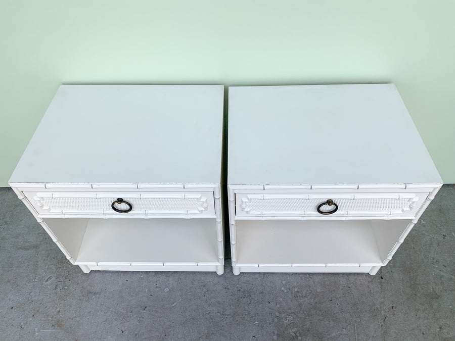 Pair of Faux Bamboo Nightstands