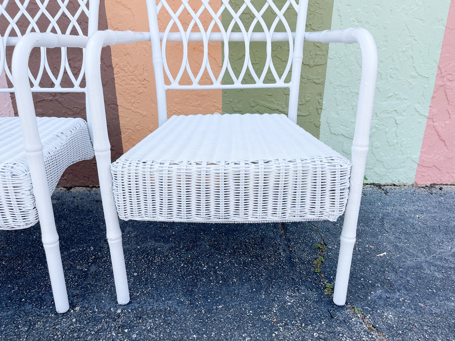 Pair of Faux Bamboo Patio Chairs