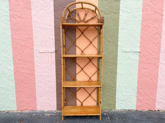 Sunburst Rattan Etagere