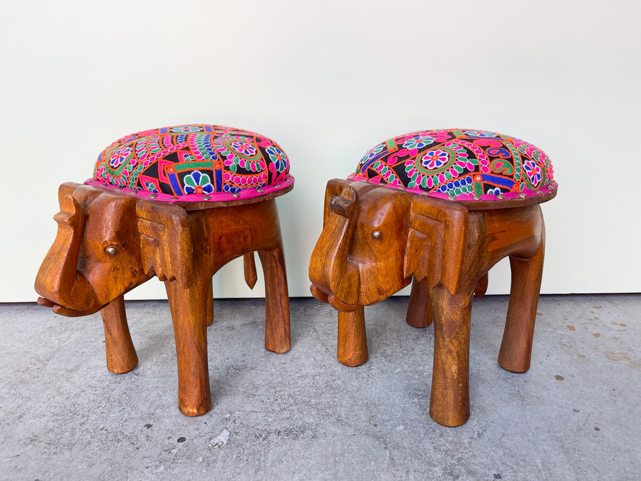 Pair of Petite Elephant Stools