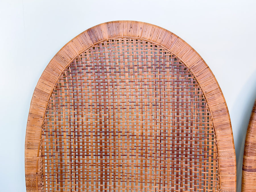Pair of Arched Rattan Twin Headboards