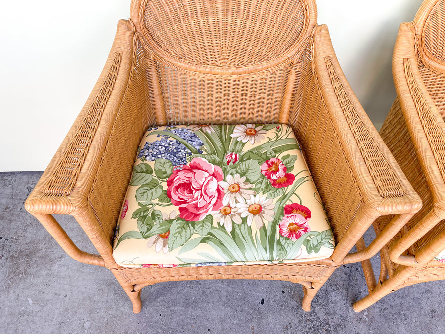 Pair of Wicker Chic Arm Chairs