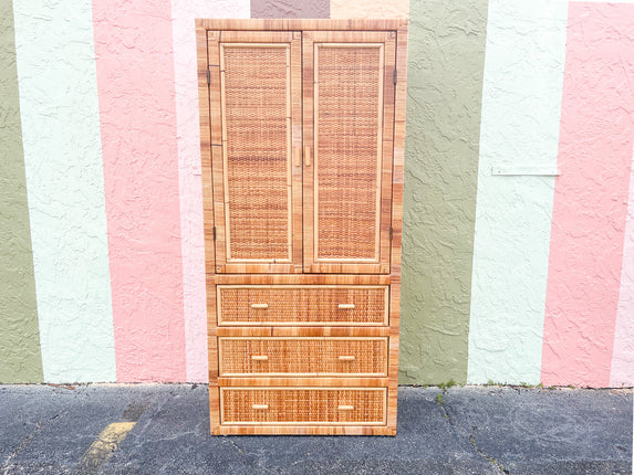 Island Style Rattan Wrapped Cabinet