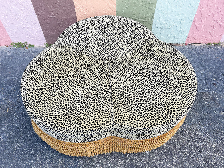 Oversized Cheetah Ottoman on Casters