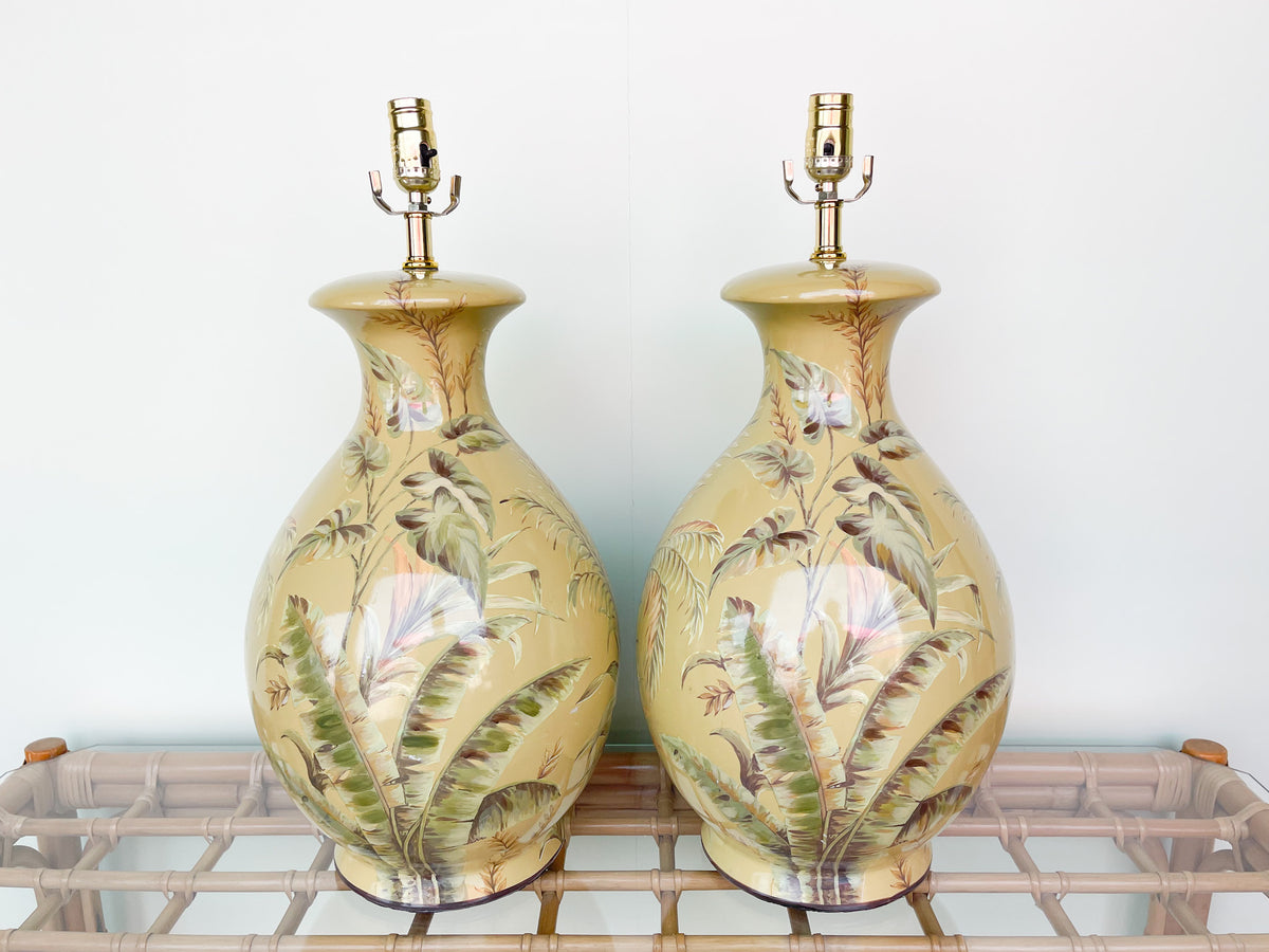 Pair of Tropical Chartreuse Lamps