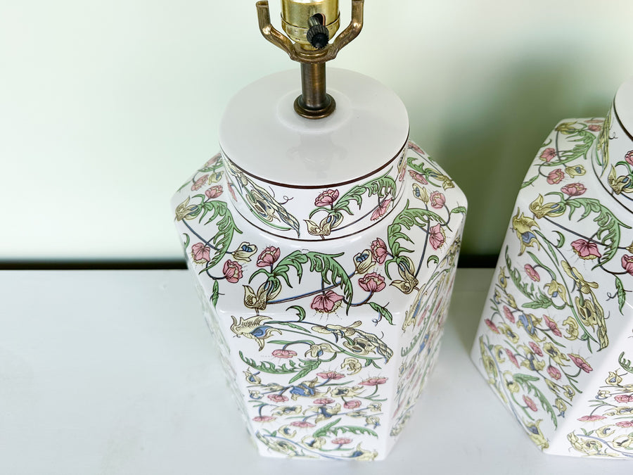 Pair of Springtime Ginger Jar Lamps