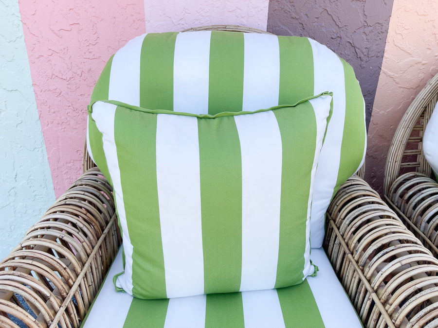 Pair of Chic Stick Wicker Lounge Chairs