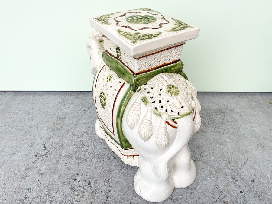 Pair of Green and White Elephants