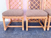 Set of Four Lattice Back Rattan Chairs