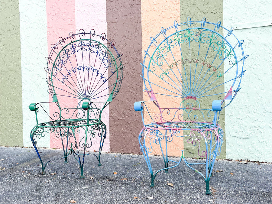 Pair of Salterini Style Peacock Chairs