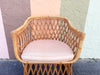 Petite Rattan Lattice Barrel Chair