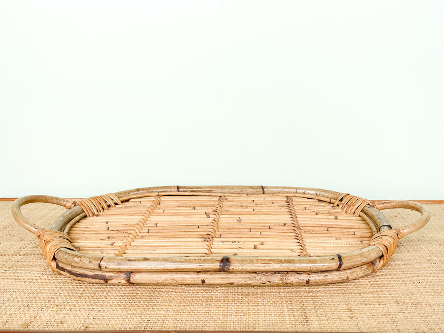 Oval Rattan Tray