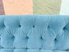 Hollywood Regency Turquoise Tufted Sofa