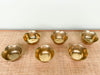 Set of Six Brass Flower Bowls