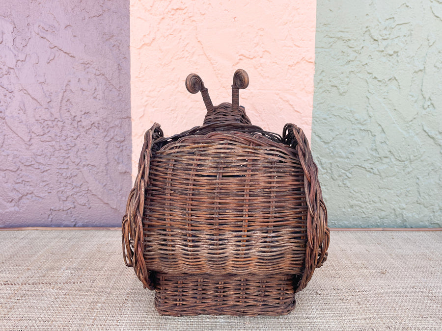 Pair of Wicker Snail Cachepots