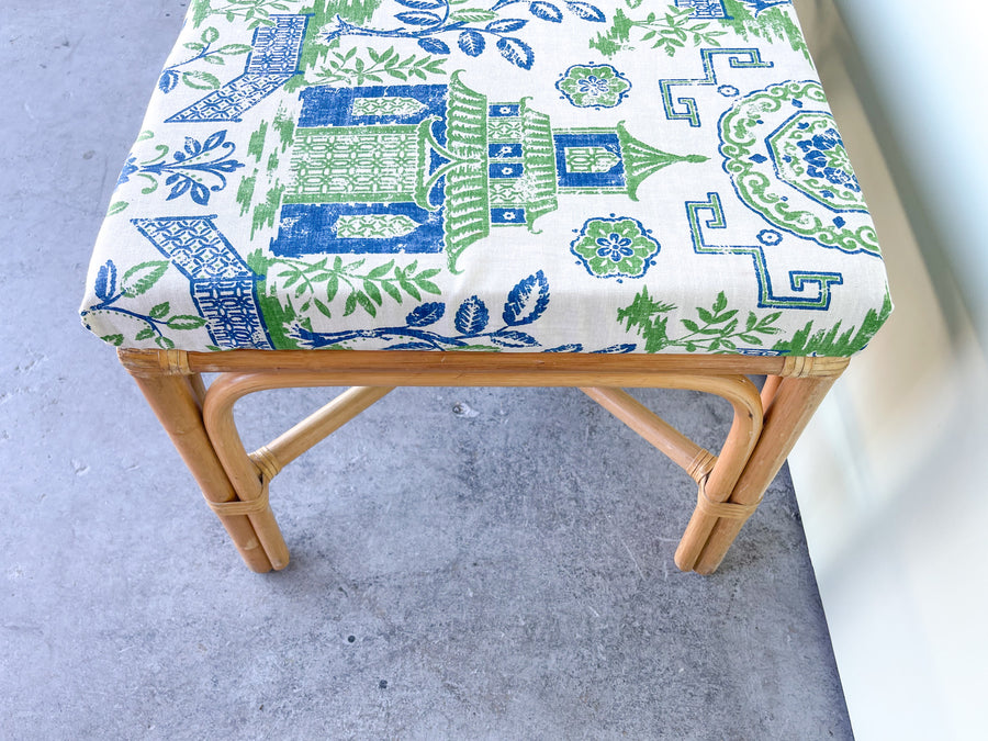 Pagoda Rattan Bench
