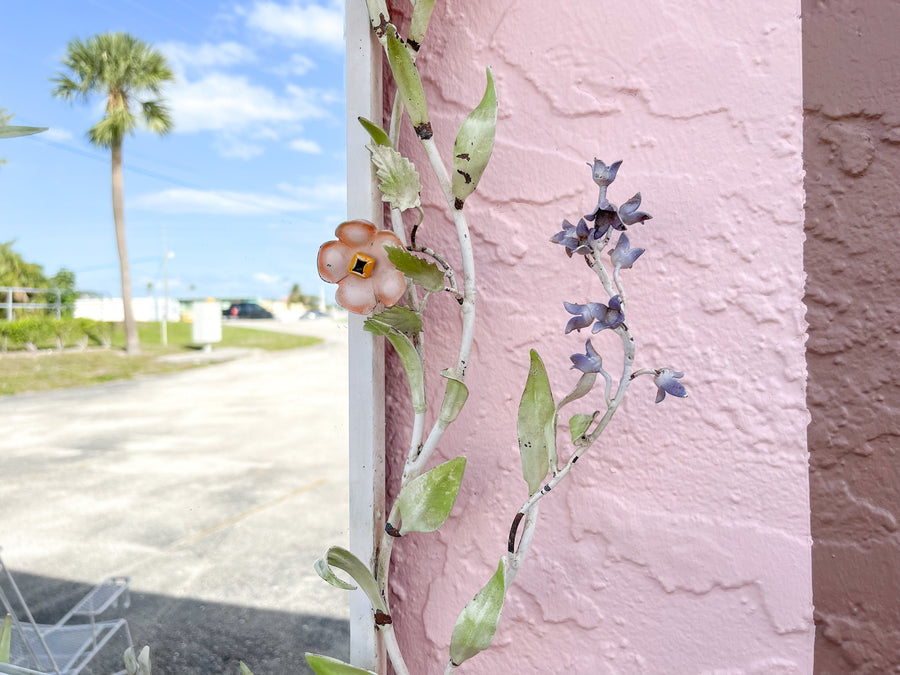 Fab Floral Tole Mirror