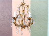 Petite Italian Gilt Chandelier with Crystals