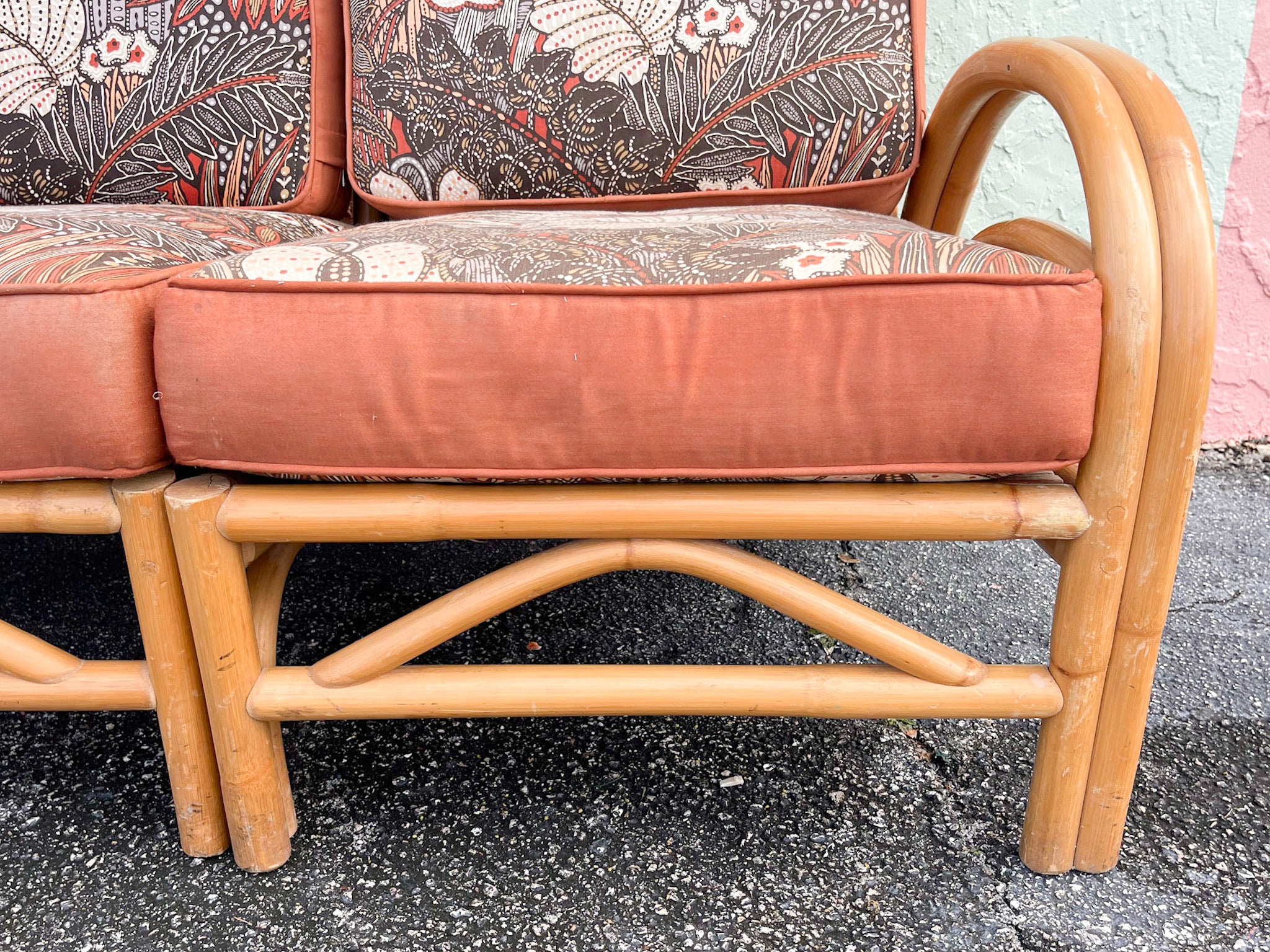 Vintage rattan couch sale