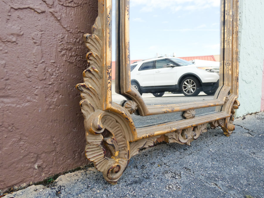 Floral Shell Motif Mirror