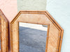 Pair of Faux Bamboo Rattan Octagon Mirrors