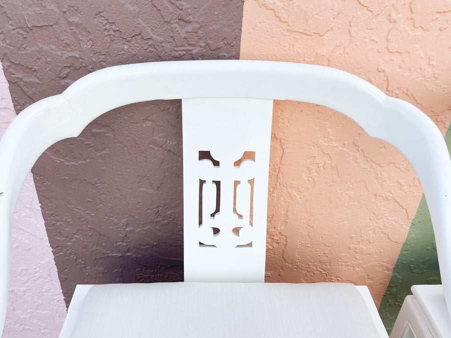 Pair of White Lacquered Ming Chairs