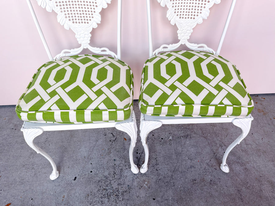 Pair of Palm Beachy Wrought Iron Chairs