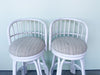 Pair of Old Florida Rattan Bar Stools