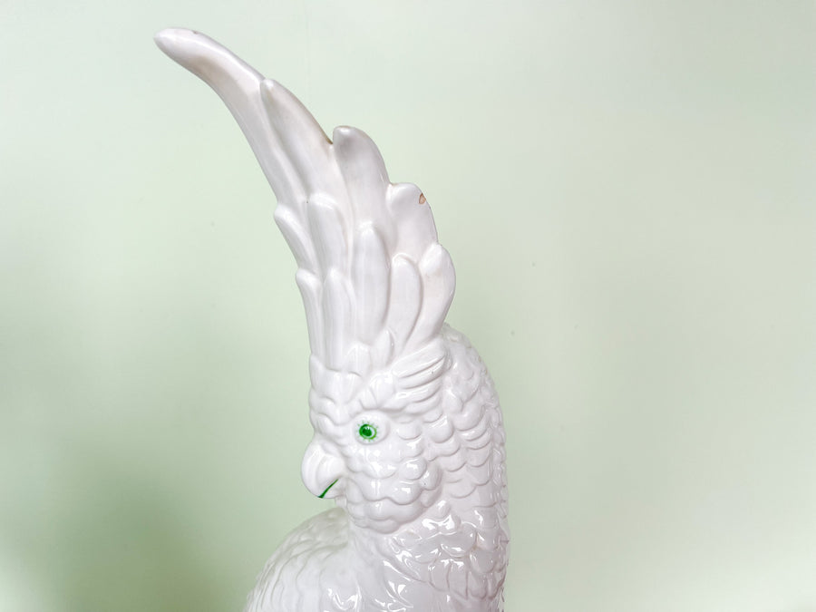 Pair of Italian Ceramic Cockatoos