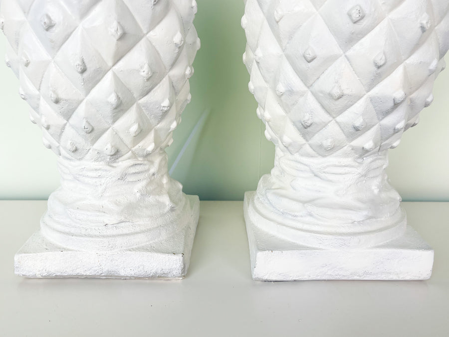 Pair of Plaster Pineapple Lamps