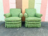 Pair of Green Butterfly Upholstered Chairs