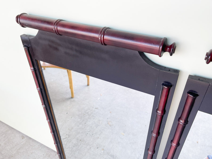 Pair of Faux Bamboo Mirrors