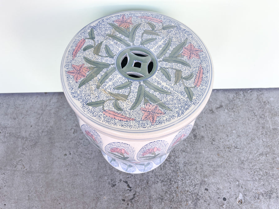 Kips Bay Show House Petite Pink Flower Garden Seat