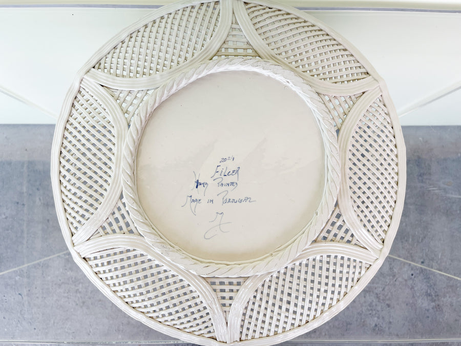 Large Hand Painted Lattice Plate