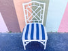 Set of Four Striped Rattan Chairs