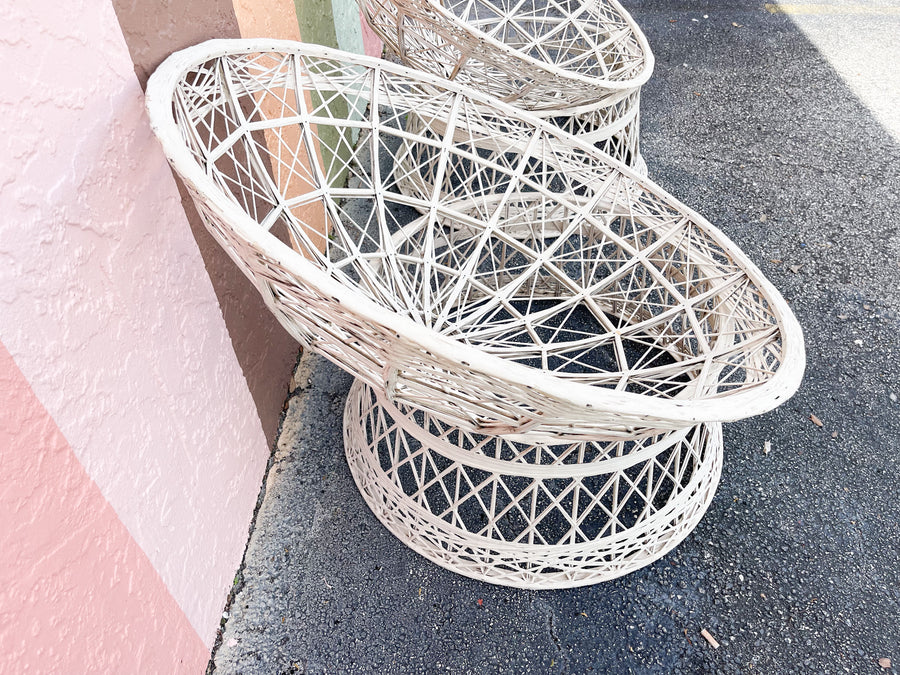 Pair of Fab Webspun Papasan Chairs