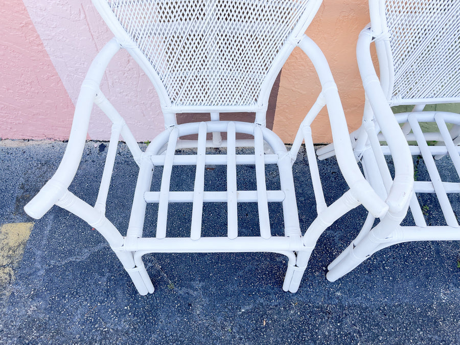 Pair of White Balloon Back Chairs