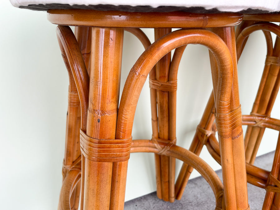 Pair of Island Style Rattan Bar Stools
