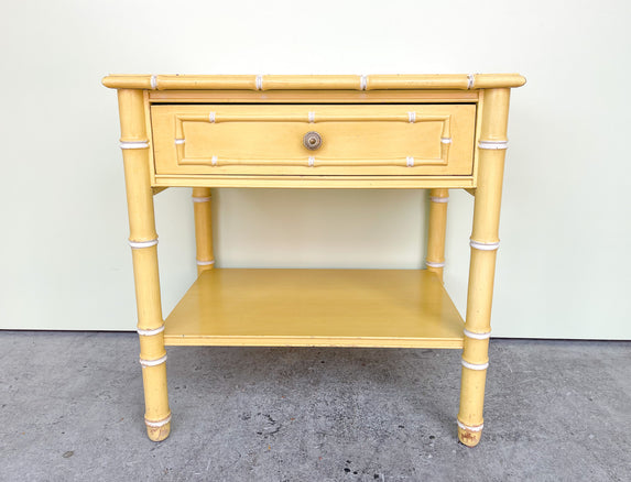 Yellow Thomasville Faux Bamboo Nightstand