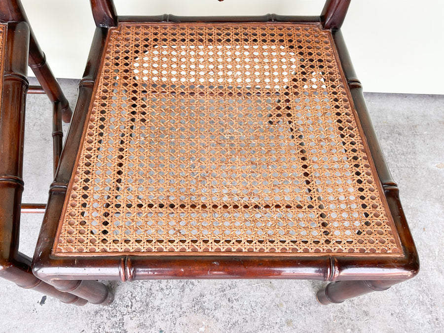 Pair of Faux Bamboo Chippendale Chairs