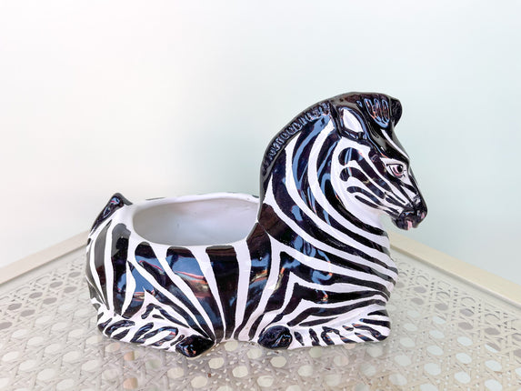 Sweet Ceramic Zebra Planter