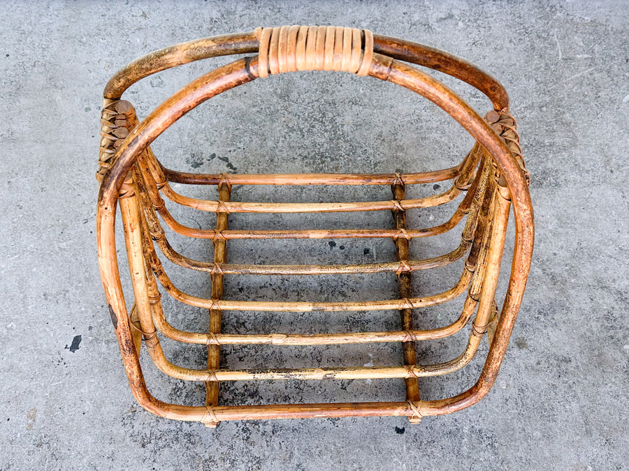 Warehouse Wednesday: Burnt Rattan Magazine Rack