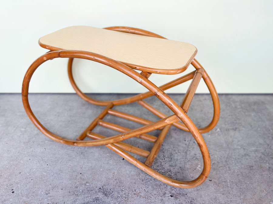 Pair of MCM Rattan Side Tables
