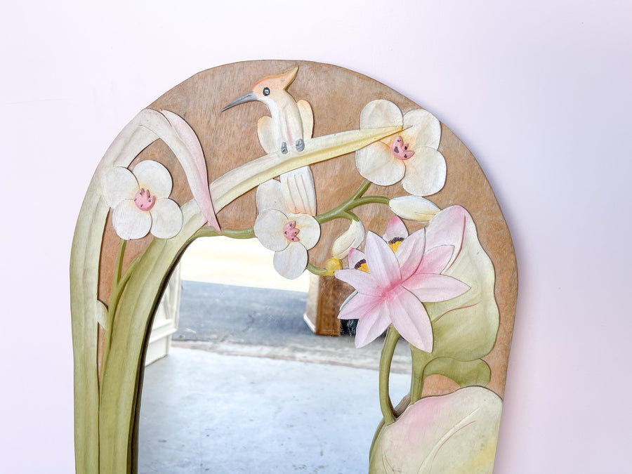 Old Florida Hand Painted Flamingo Mirror