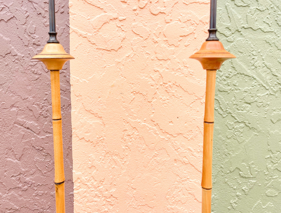 Pair of Faux Bamboo Floor Lamps