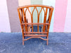 Ficks Reed Rattan Wingback Chair and Ottoman