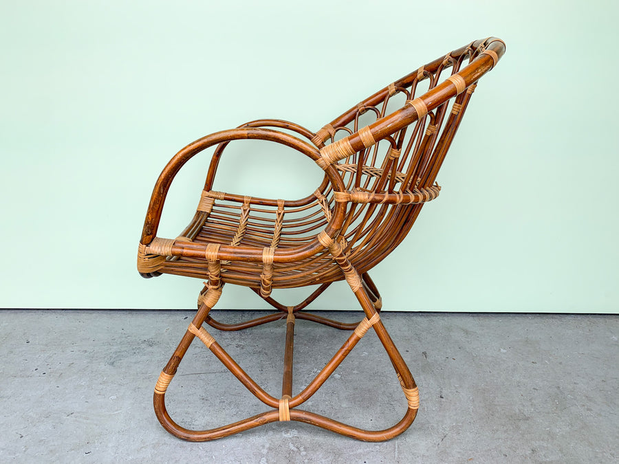 Albini Style Rattan Lounge Chair