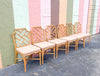 Set of Six Rattan Chippendale Dining Chairs