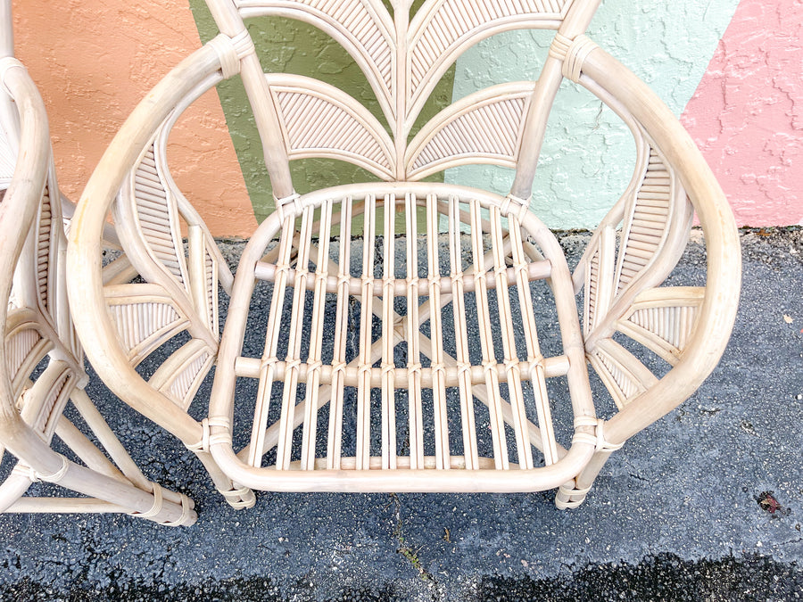 Pair of Palm Frond Balloon Back Chairs